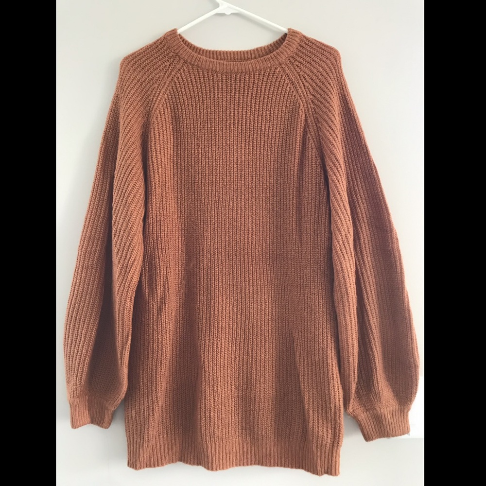 Sweater dress with bell sleeves